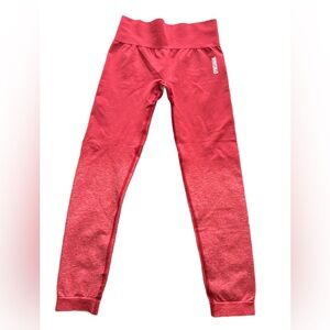 Gymshark Seamless Ombré Heathered Red Leggings Medium